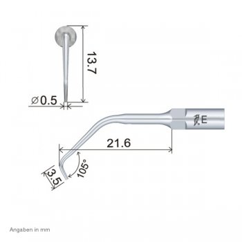 ES11 Endo Spitze technische Abmessung