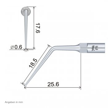 ED3 Endo Spitze technische Abmessung