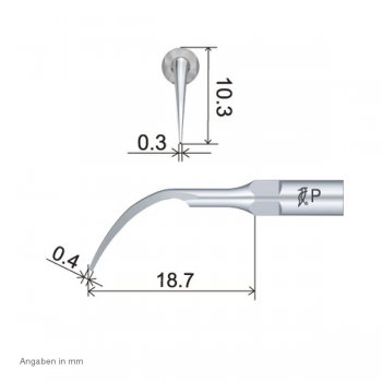 P1 Perio-Spitze technische Abmessung