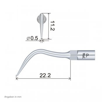 PD4 Perio SPitze technische Abmessung