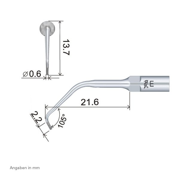 ED11D Endo Spitze technische Abmessung