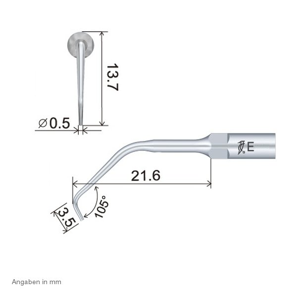 ES11 Endo Spitze technische Abmessung