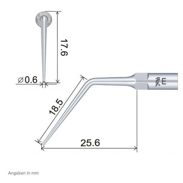 ED3 Endo Spitze technische Abmessung