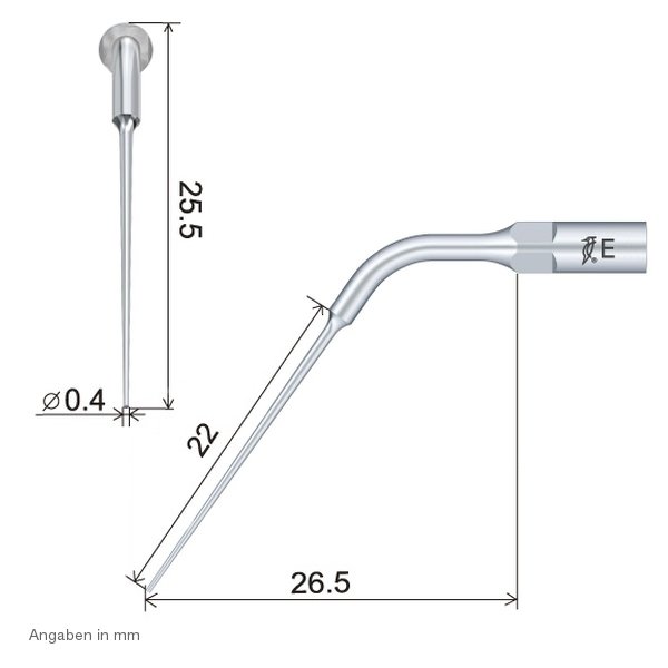 ED4 Endo Spitze technische Abmessung