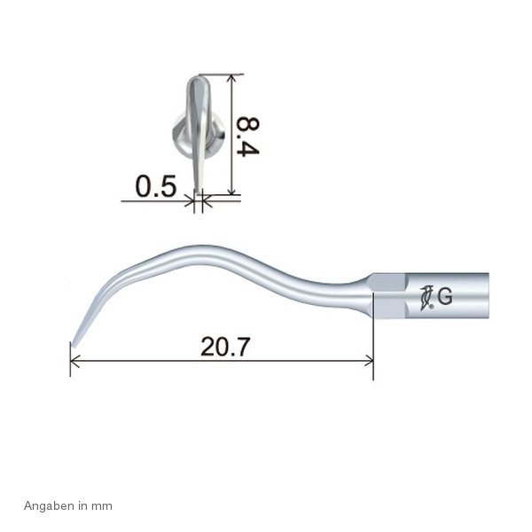 GD10 Scaling Spitze technische Abmessung